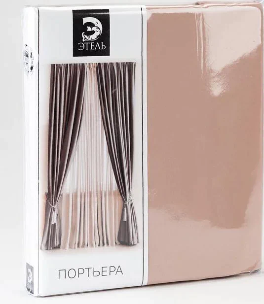 Штора портьерная Этель 145х265 см, двусторонний блэкаут, цвет бежевый, пл. 240 г/м2