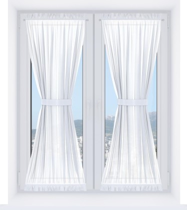 Штора песочные часы «Кортин», ткань лён белоснежный