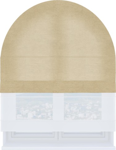 Римская штора «Кортин» день-ночь для арочного проёма, ткань вельвет бежевый