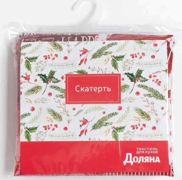 Скатерть Доляна «Новогодняя мозайка» 145х260 см, 100% п/э