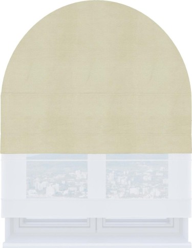 Римская штора «Кортин» день-ночь для арочного проёма, ткань бархат молочный