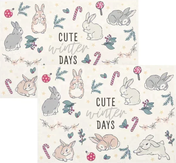 Набор салфеток на стол "Cute winter days", ПВХ, 40*29 см, 2 шт