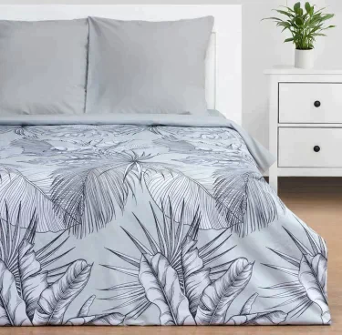 Постельное бельё Этель 1.5 сп Gray tropics 143х215 см, 150х214 см, 70х70 см - 2 шт