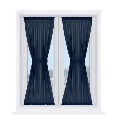 Штора песочные часы «Кортин» вельвет тёмно-синий