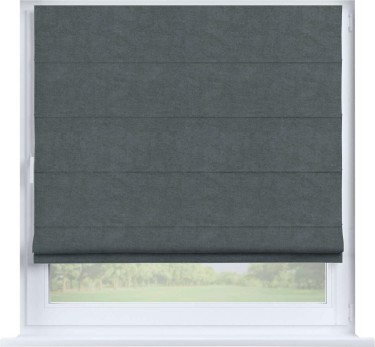 Римская штора «Кортин» на створку, ткань вельвет серый
