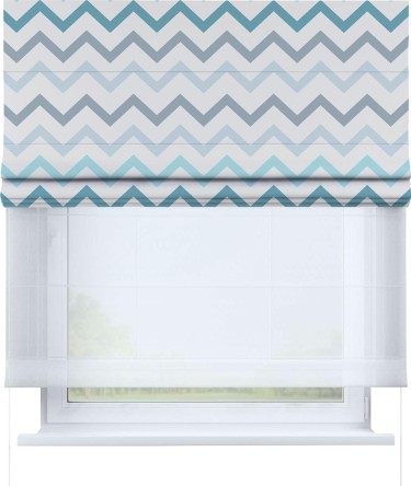 Римская штора «Кортин» день-ночь «Небесный шеврон»