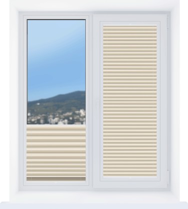 Штора плиссе Лен ВО кремовый