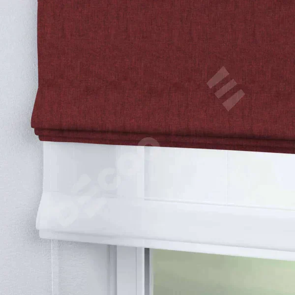 Римская штора «Кортин» день-ночь, ткань лён кашемир бордовый