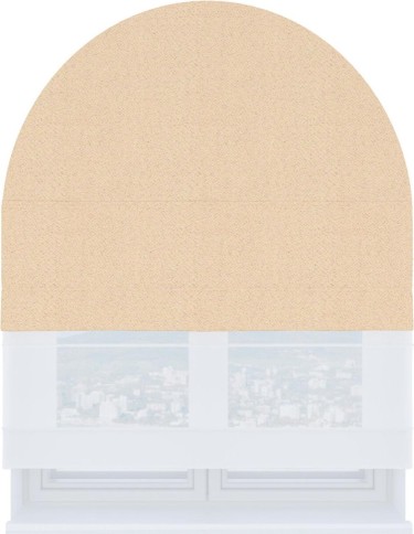 Римская штора «Кортин» день-ночь для арочного проёма, ткань блэкаут с блеском бежевый