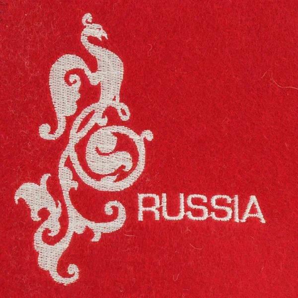 Шапка для бани "Russia" красная