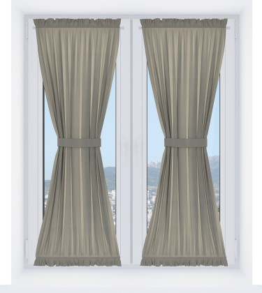 Штора песочные часы «Кортин», ткань блэкаут однотонный бежево-серый