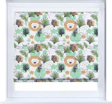 Римская штора «Кортин» кассетная «Животные из джунглей»