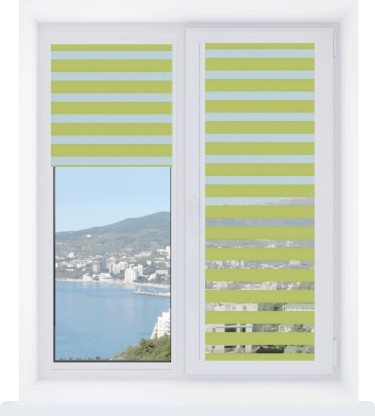 Рулонная штора День-ночь Уни 2 Basic светло-зеленый, размеры от 20 до 120 см