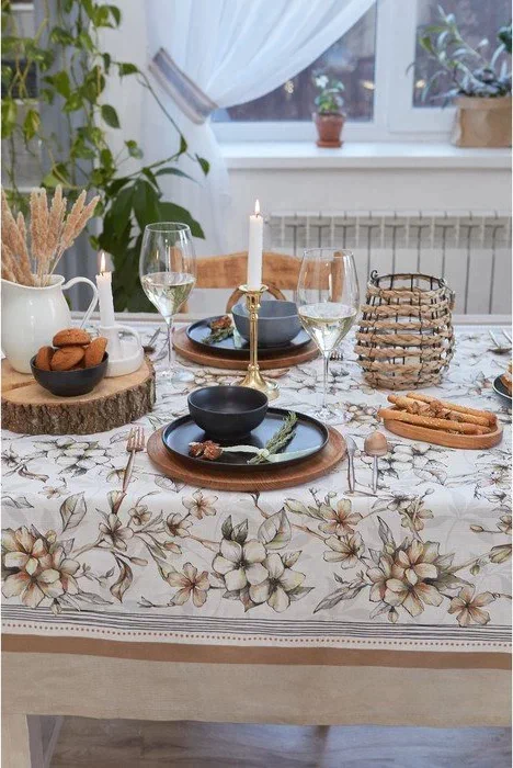 Скатерть "Этель" Floral mood 110х147 см,  100 % хлопок, репс 210 гр/м2
