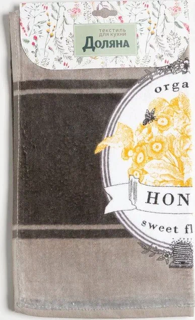 Полотенце кухонное Доляна "Honey", 40*60 см, велюр/махра