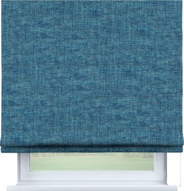 Римская штора «Кортин», рогожка димаут лазурно-синий, для проёма