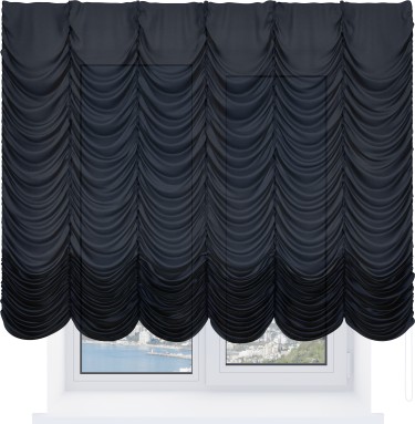 Французская штора «Cortin», лён черный