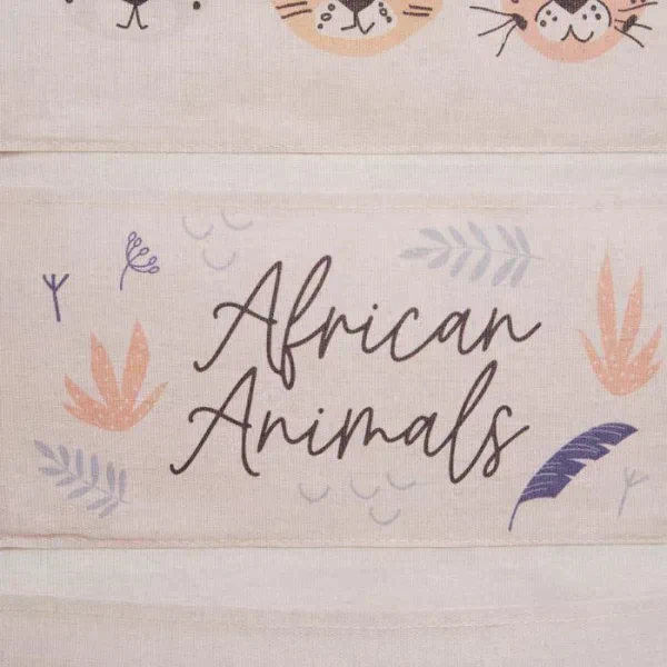 Кармашек текстильный Этель "African animals", 3 отделения, 34*63,5 см