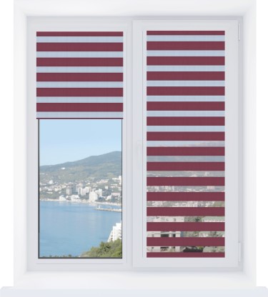 Рулонная штора День-ночь Уни 2 Basic бордовый New, размеры от 20 до 120 см