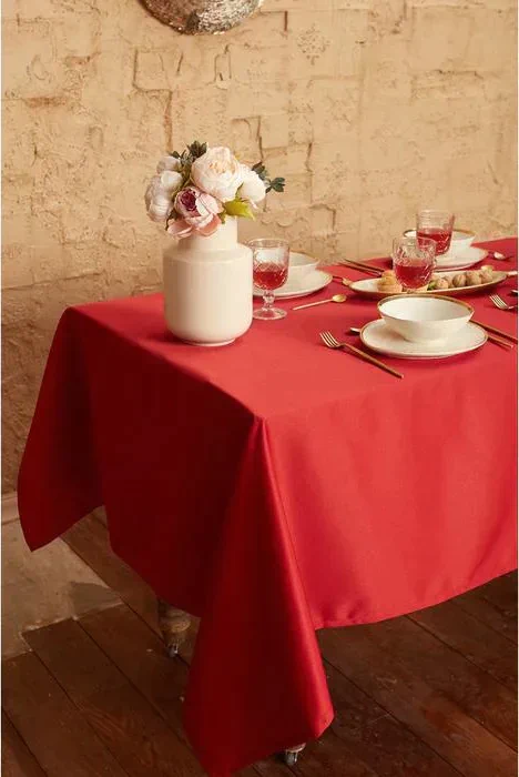 Скатерть "Этель" Cozy 150*250 +/-3см, цв.бордовый, пл. 192 г/м2, хл с ВГМО