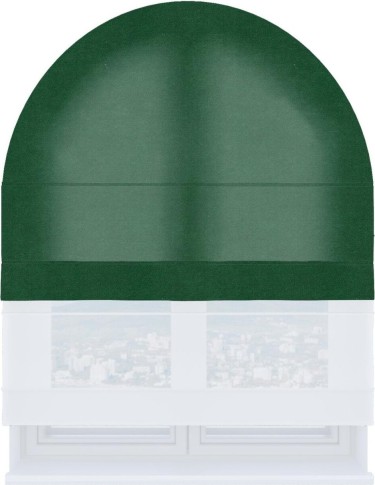 Римская штора «Кортин» день-ночь для арочного проёма, ткань вельвет зелёный