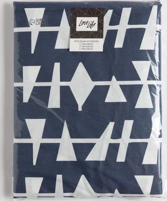 Простыня на резинке LoveLife 180*200*25см, "Organic", 100% хлопок, сатин, 125г/м²