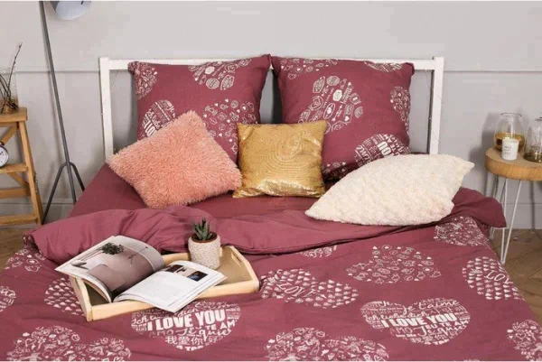 Постельное бельё "Этель" 2 сп Te amo (вид 2) 175 х 215 см, 200 х 220 см, 70 х 70 - 2 шт, бязь