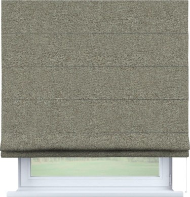 Римская штора «Кортин» для проема, ткань лён блэкаут, светло-бежевый