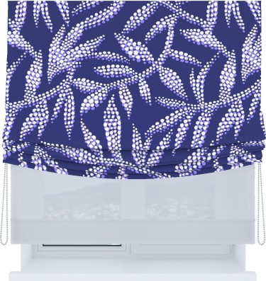 Римская штора «Кортин», день-ночь с мягкими складками, «Ночные цветы»