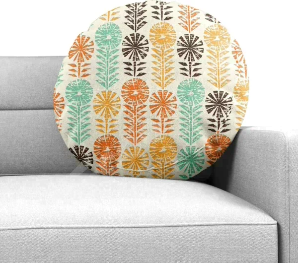 Подушка круглая Cortin «Бархатные цветы»