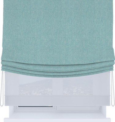 Римская штора «Кортин», день-ночь с мягкими складками, твид блэкаут небесно-голубой