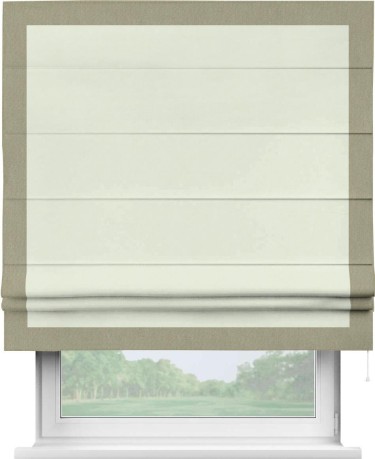 Римская штора «Кортин» для проема, канвас сливочный, с кантом Чесс